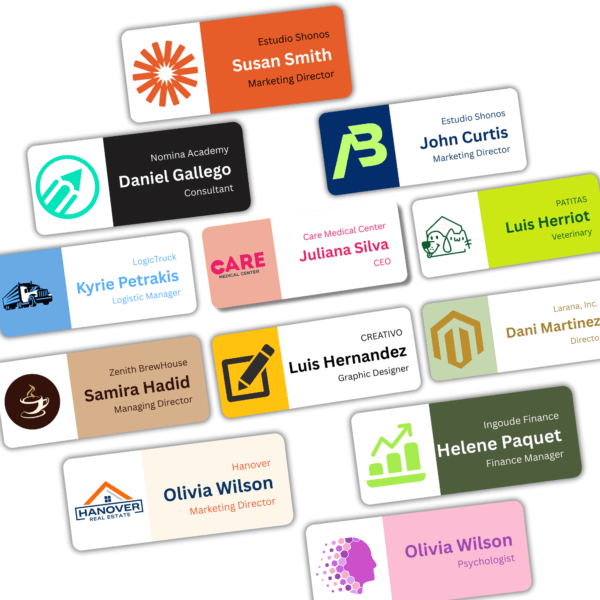 Custom Name Tags with Full-Color UV Printing – Durable Personalized Employee Badge with Logo