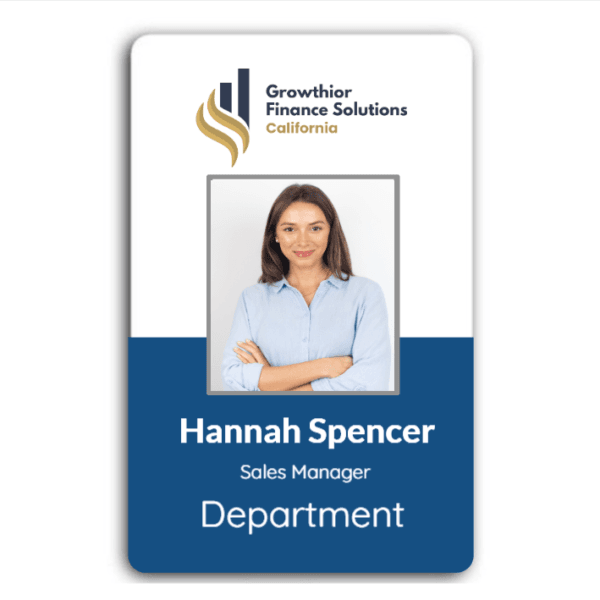 Custom Employee ID Badge (Vertical Design) – Personalized Staff ID Card with Photo & Logo