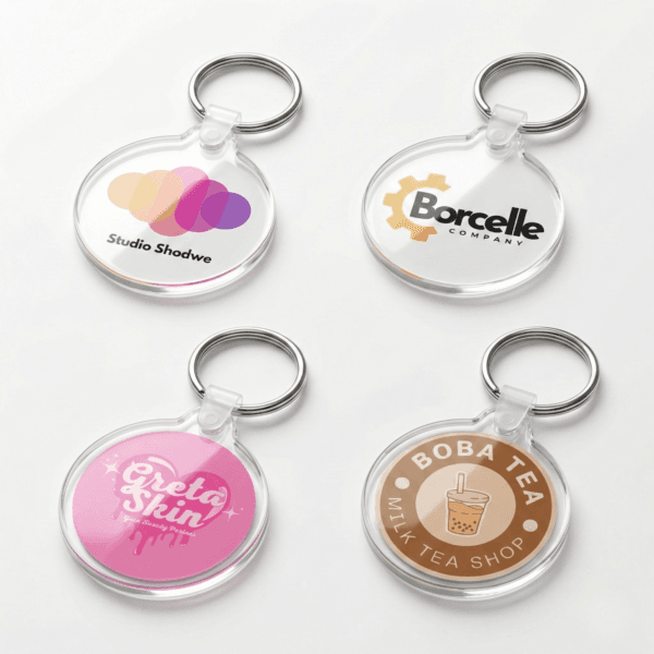 Home 14 Custom Round Acrylic Keychains with Corporate Logo – Personalized Keychain for Business Branding & Promo Products