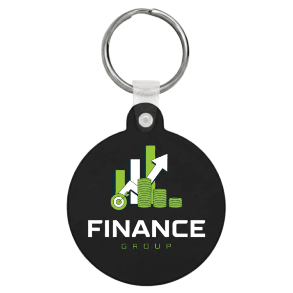 Wholesale Personalized Keychains for Company Promotional Items – Premium Custom Logo Keychain for Business (Round Black Acrylic)