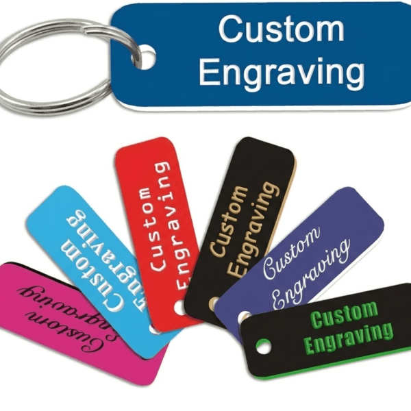 Home 27 Bulk Custom Engraved Keychains – Promotional Plastic ID Tags for Business Branding & Events – Wholesale Personalized Key Tags