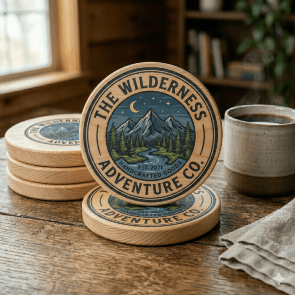 Custom Promotional Coasters – Bulk Full Color Printed Logo Coasters – Custom Coasters with Non-Slip Cork Backing for Corporate Gifts