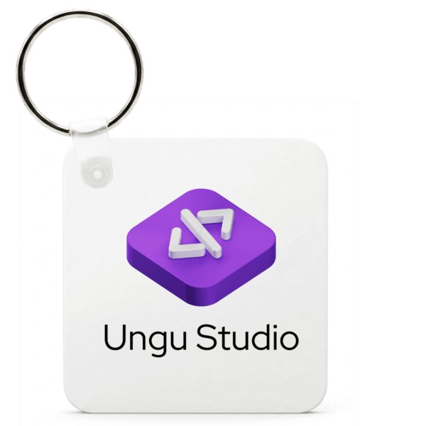 Custom Keychains Bulk for Trade Show Giveaways – Branded Logo Keychains for Corporate Gifts (Square White Acrylic)